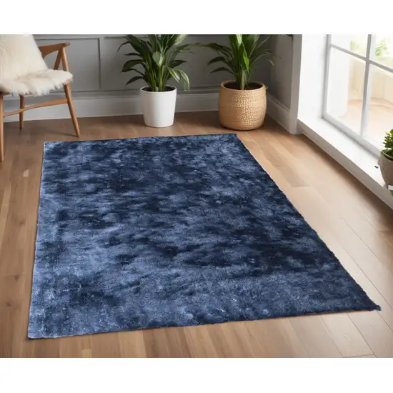 Blue Shag Hand Tufted Area Rug Photo 1