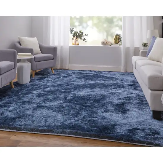 Blue Shag Hand Tufted Area Rug Photo 9