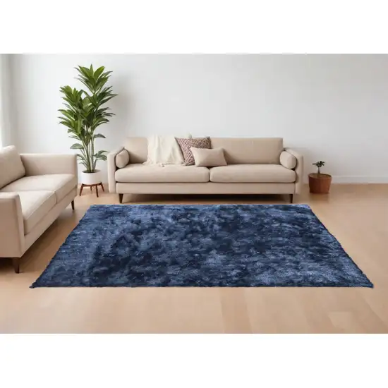 Blue Shag Hand Tufted Area Rug Photo 2