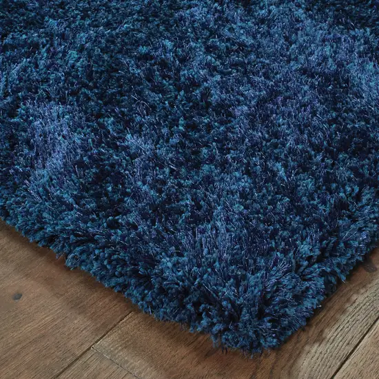 Blue Shag Hand Tufted Area Rug Photo 6