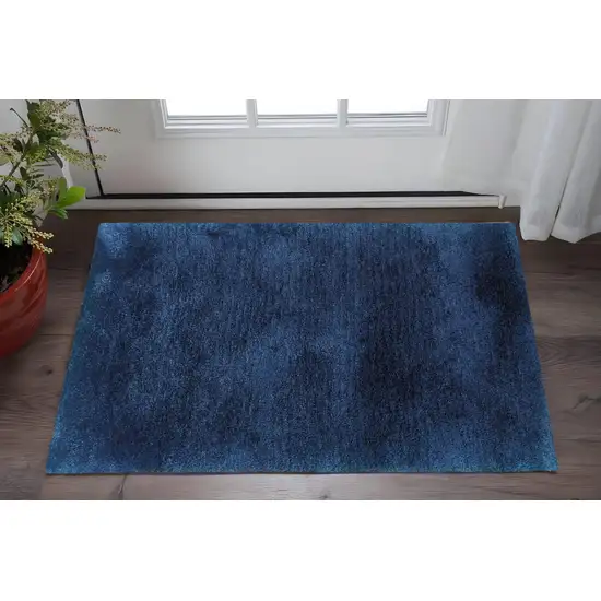 Blue Shag Hand Tufted Area Rug Photo 1