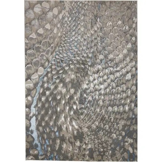 Blue Silver And Gray Geometric Area Rug Photo 1