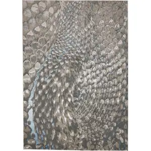 Photo of Blue Silver And Gray Geometric Stain Resistant Area Rug