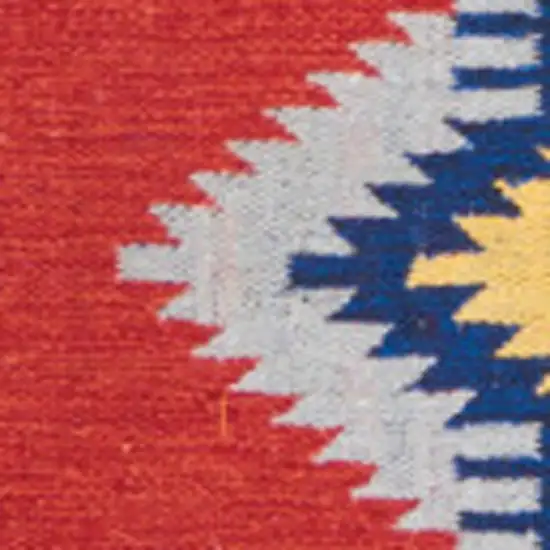 Blue Southwestern Handmade Area Rug With Fringe Photo 7