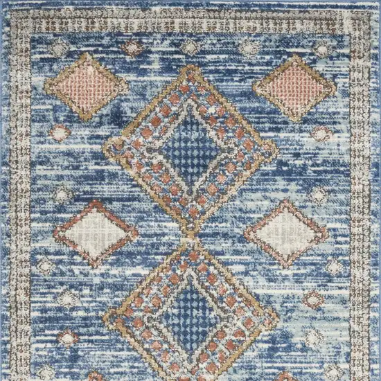 Blue Southwestern Power Loom Non Skid Area Rug Photo 4