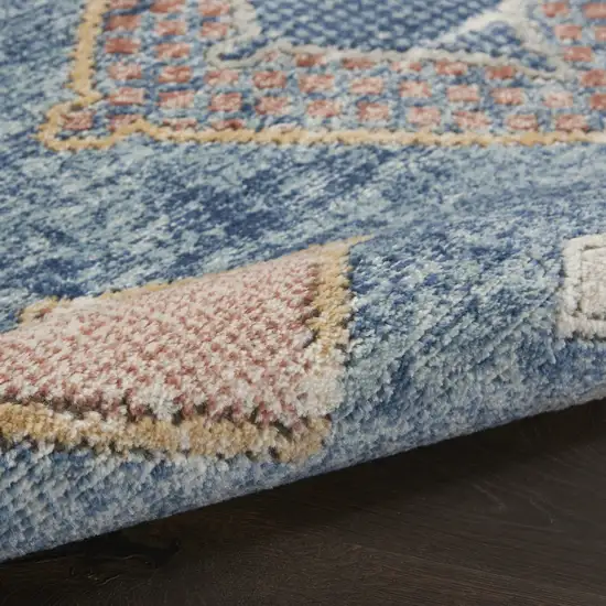 Blue Southwestern Power Loom Non Skid Area Rug Photo 7