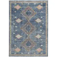 Photo of Blue Southwestern Power Loom Non Skid Area Rug