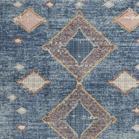 Blue Southwestern Power Loom Non Skid Area Rug Photo 3