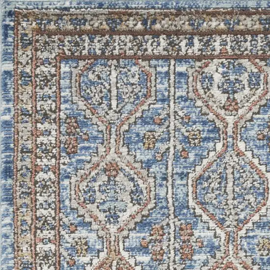 Blue Southwestern Power Loom Non Skid Area Rug Photo 3