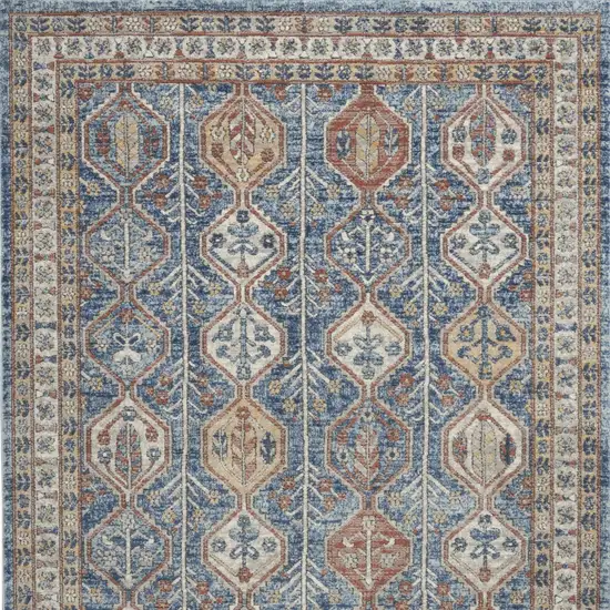 Blue Southwestern Power Loom Non Skid Area Rug Photo 4