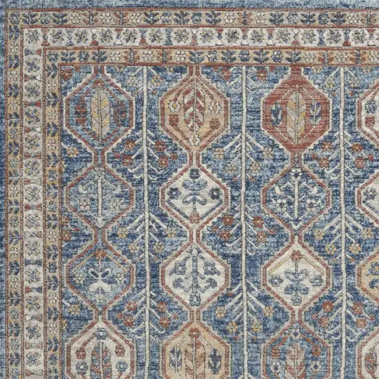 Blue Southwestern Power Loom Non Skid Area Rug Photo 3