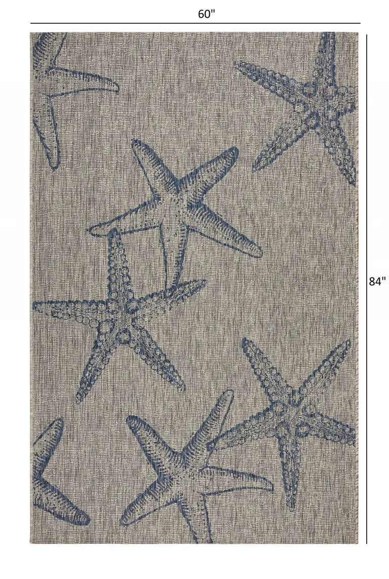 Blue Starfish Indoor Outdoor Area Rug Photo 4