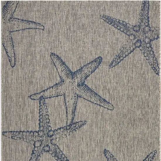 Blue And Gray Starfish Indoor Outdoor Area Rug Photo 7