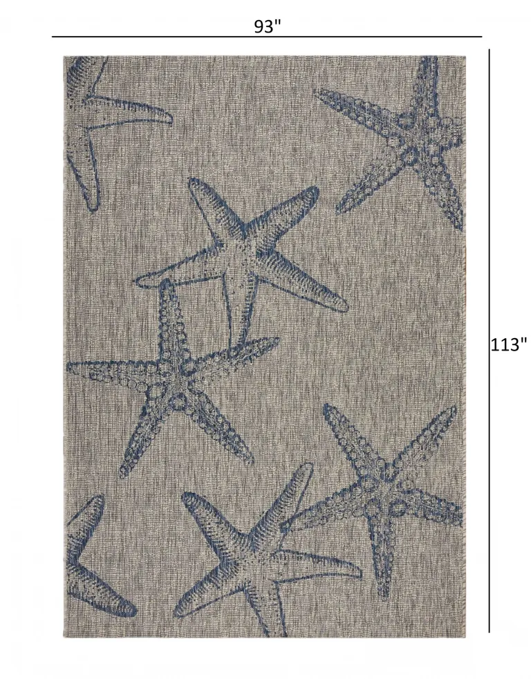 Blue Starfish Indoor Outdoor Area Rug Photo 4