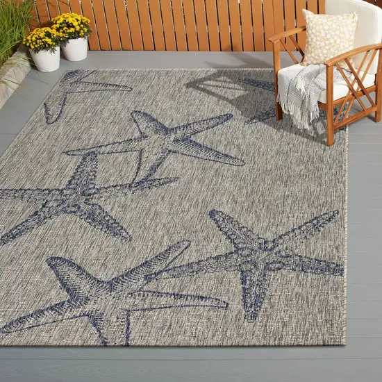 Blue Starfish Indoor Outdoor Area Rug Photo 9