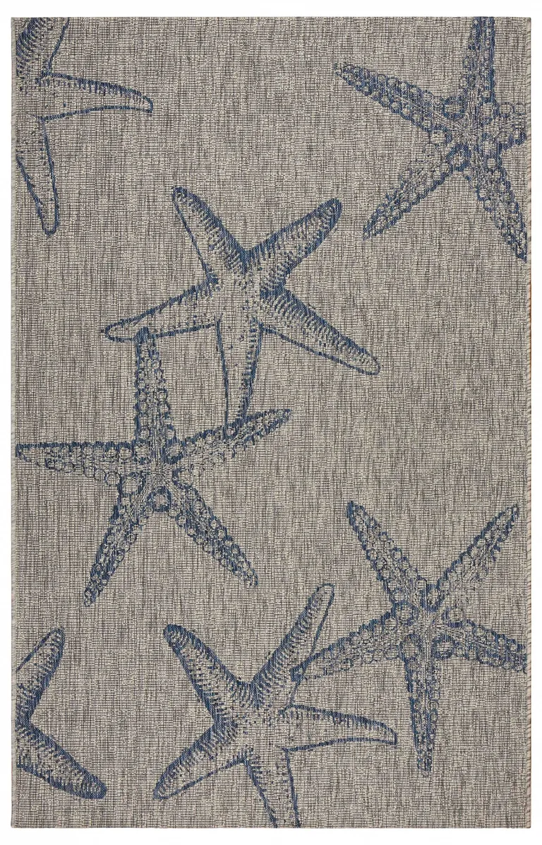 Blue Starfish Indoor Outdoor Area Rug Photo 1