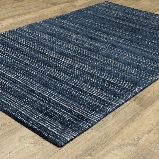 Blue Striped Hand Tufted Area Rug Photo 9