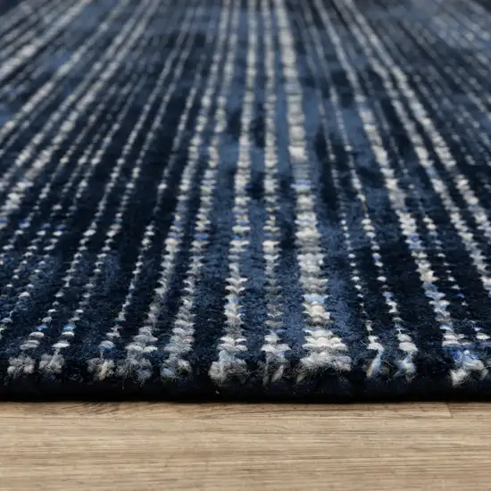 Blue Striped Hand Tufted Area Rug Photo 6