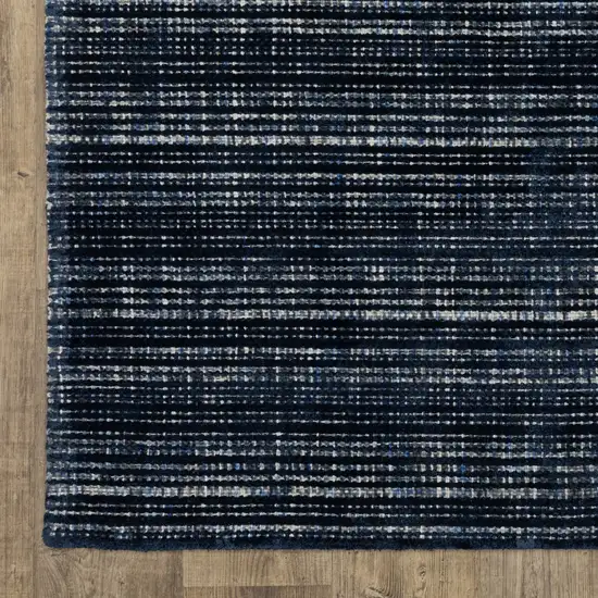 Blue Striped Hand Tufted Area Rug Photo 4