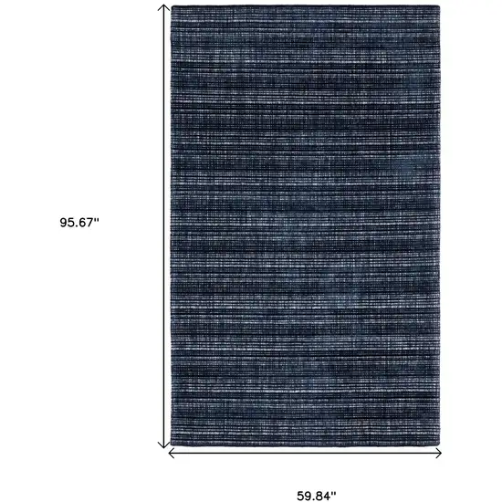 Blue Striped Hand Tufted Area Rug Photo 3