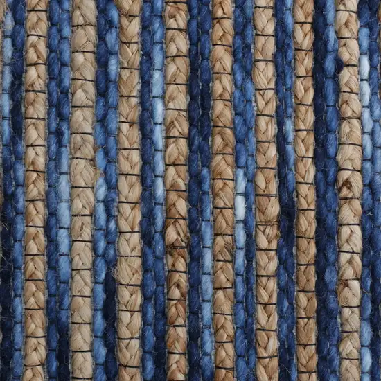 Blue Striped Hand Woven Area Rug Photo 7