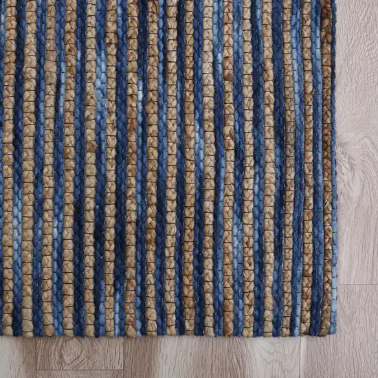 Blue Striped Hand Woven Area Rug Photo 6