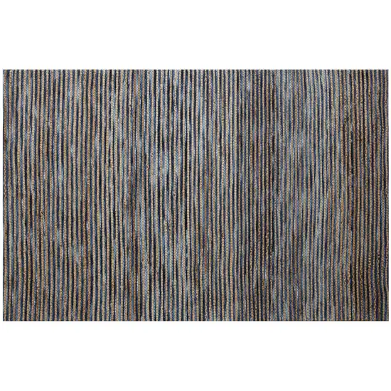 Blue Striped Hand Woven Area Rug Photo 1