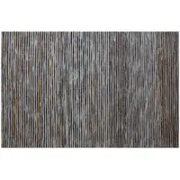 Photo of Blue Striped Hand Woven Area Rug