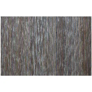 Photo of Blue Striped Hand Woven Area Rug