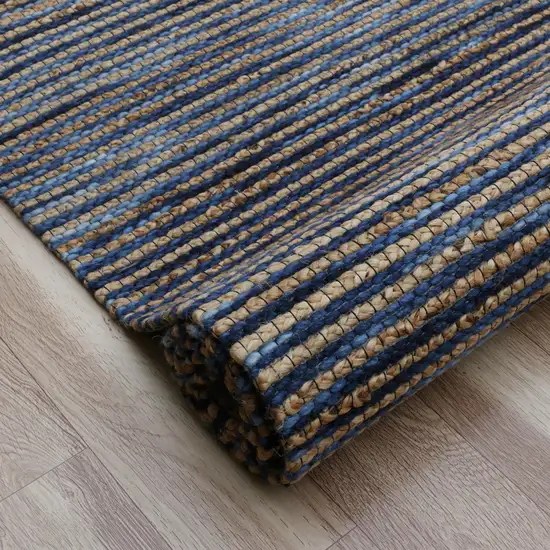 Blue Striped Hand Woven Area Rug Photo 3