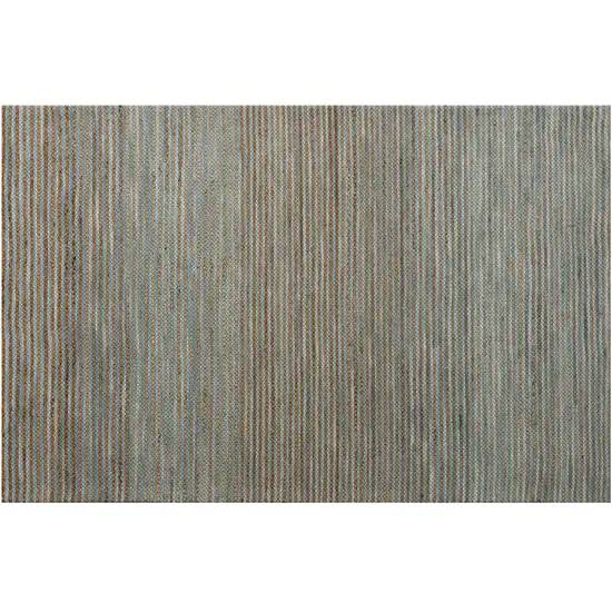 Blue Striped Hand Woven Area Rug Photo 1