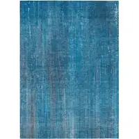 Photo of Blue Striped Washable Non Skid Indoor Outdoor Area Rug