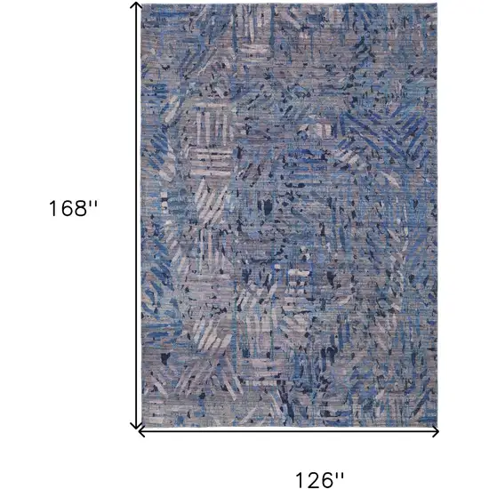 Blue Tan and Gray Abstract Power Loom Washable Area Rug Photo 3