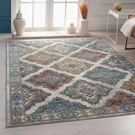 Blue Traditional Floral Motifs Area Rug Photo 8