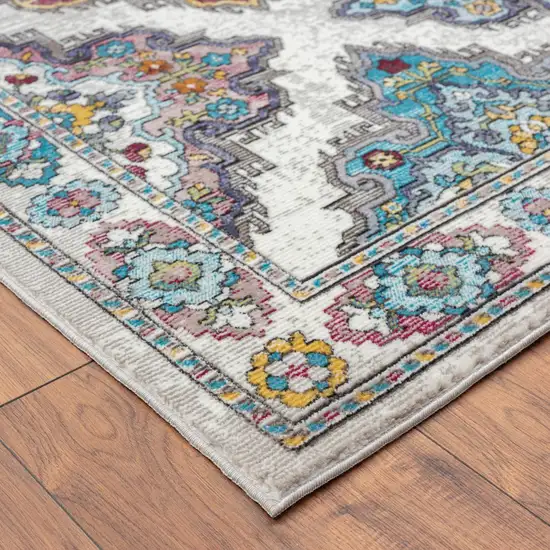 Blue Traditional Floral Motifs Area Rug Photo 6