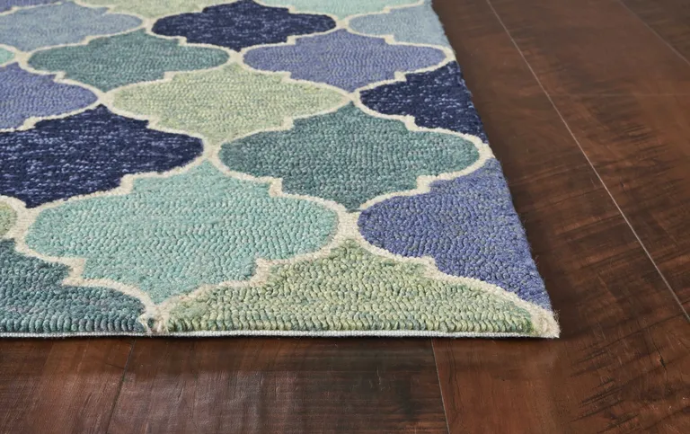 Blue Trellis UV Treated Area Rug Photo 4