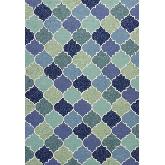 Blue Trellis UV Treated Area Rug Photo 1