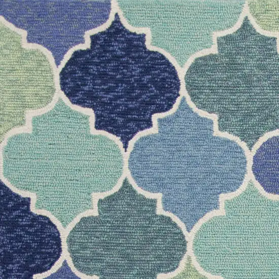 Blue Trellis UV Treated Area Rug Photo 2