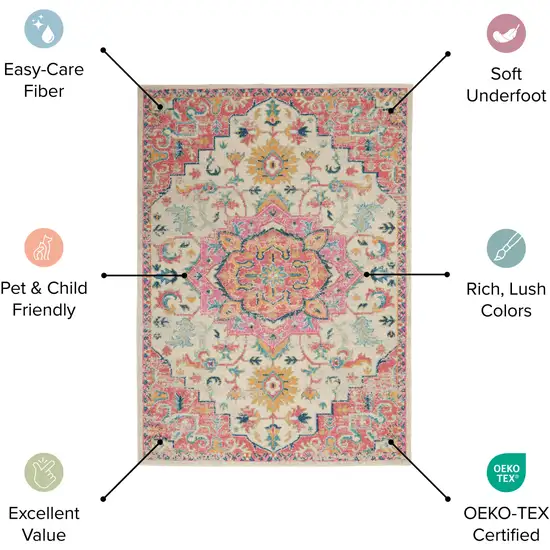 10' Blue Floral Power Loom Runner Rug Photo 6