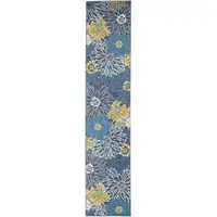 Photo of Blue Tropical Flower Runner Rug