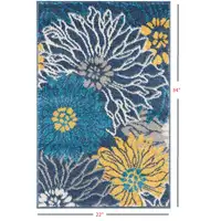 Photo of Blue Tropical Flower Scatter Rug