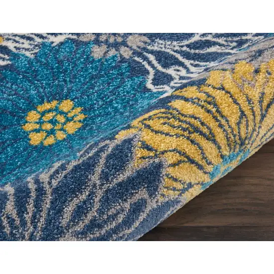 Blue Tropical Flower Scatter Rug Photo 3