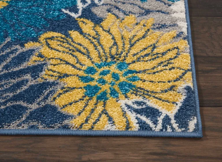 Blue Tropical Flower Scatter Rug Photo 4