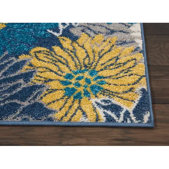 Blue Tropical Flower Scatter Rug Photo 7