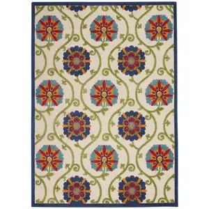 Photo of Blue Vines Indoor Outdoor Area Rug