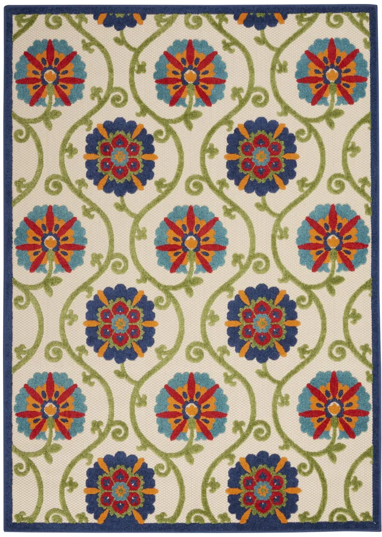 Blue Vines Indoor Outdoor Area Rug Photo 1