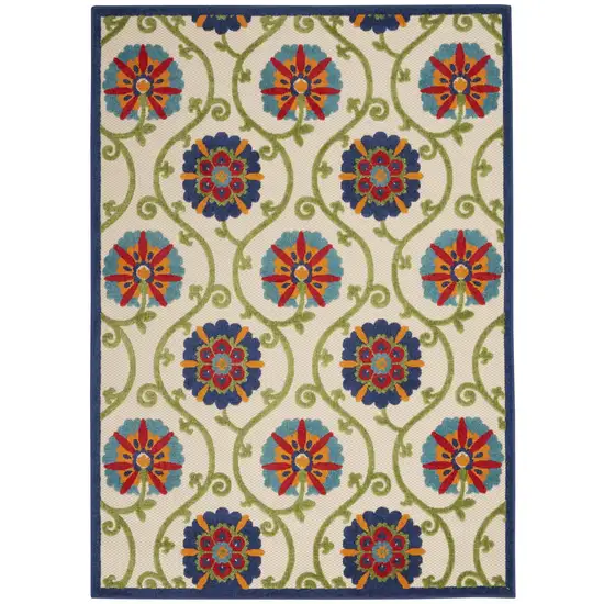 Blue Vines Indoor Outdoor Area Rug Photo 1