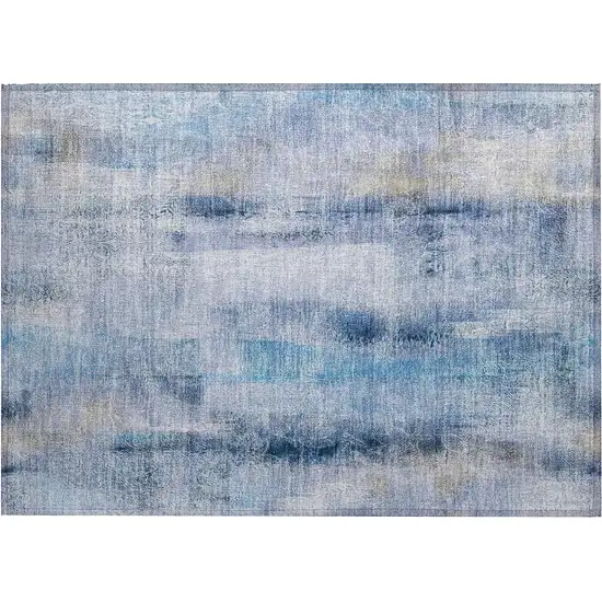 Blue Washable Non Skid Indoor Outdoor Area Rug Photo 2