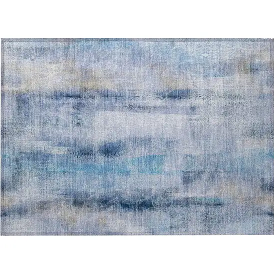 Blue Washable Non Skid Indoor Outdoor Area Rug Photo 4