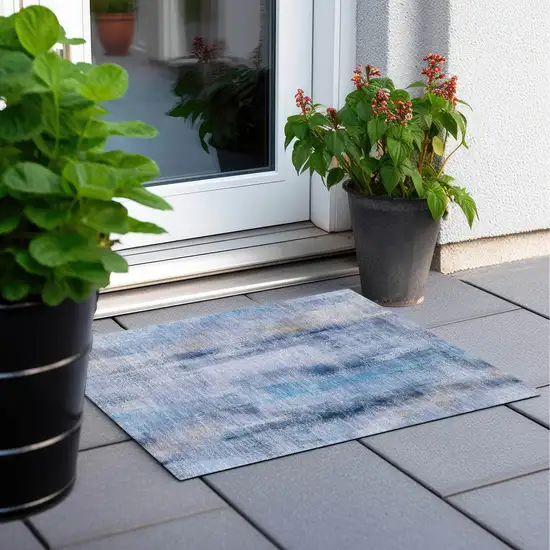 Blue Washable Non Skid Indoor Outdoor Area Rug Photo 7